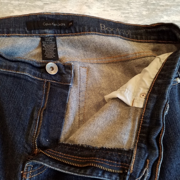 CK womens dark blue stretch denim bootcut jeans size 20W - Picture 9 of 13